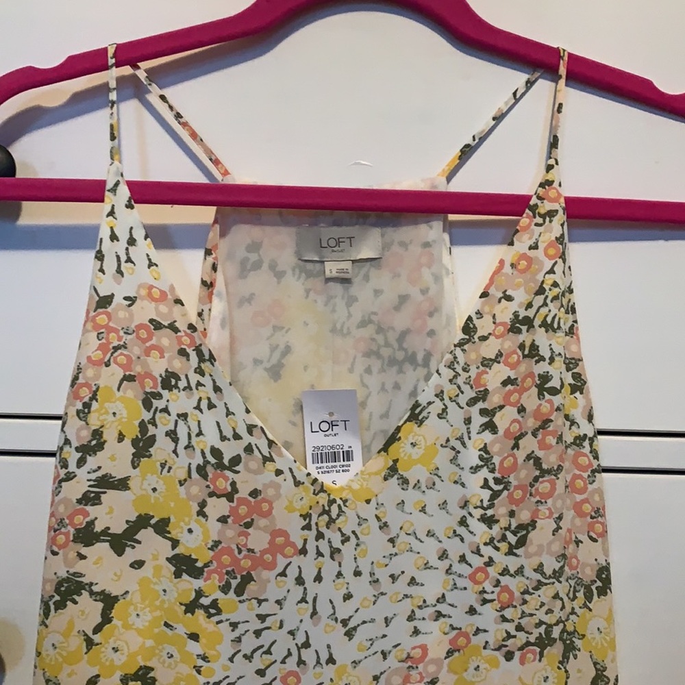 Floral Spaghetti strap shirt with liner.